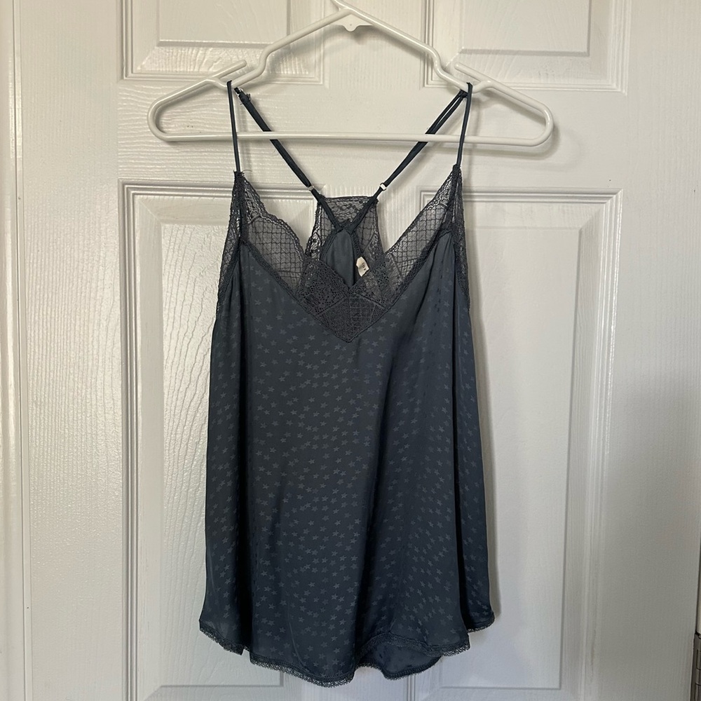 JACQUARD STAR PRINT CAMISOLE, Blue, Size Medium